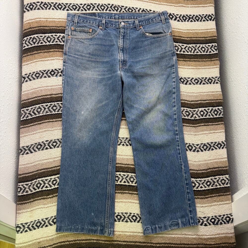 Vintage 90's Levi's 517 Boot Cut Light Wash Western Blue Jeans Sz 38 x 27.5 VTG